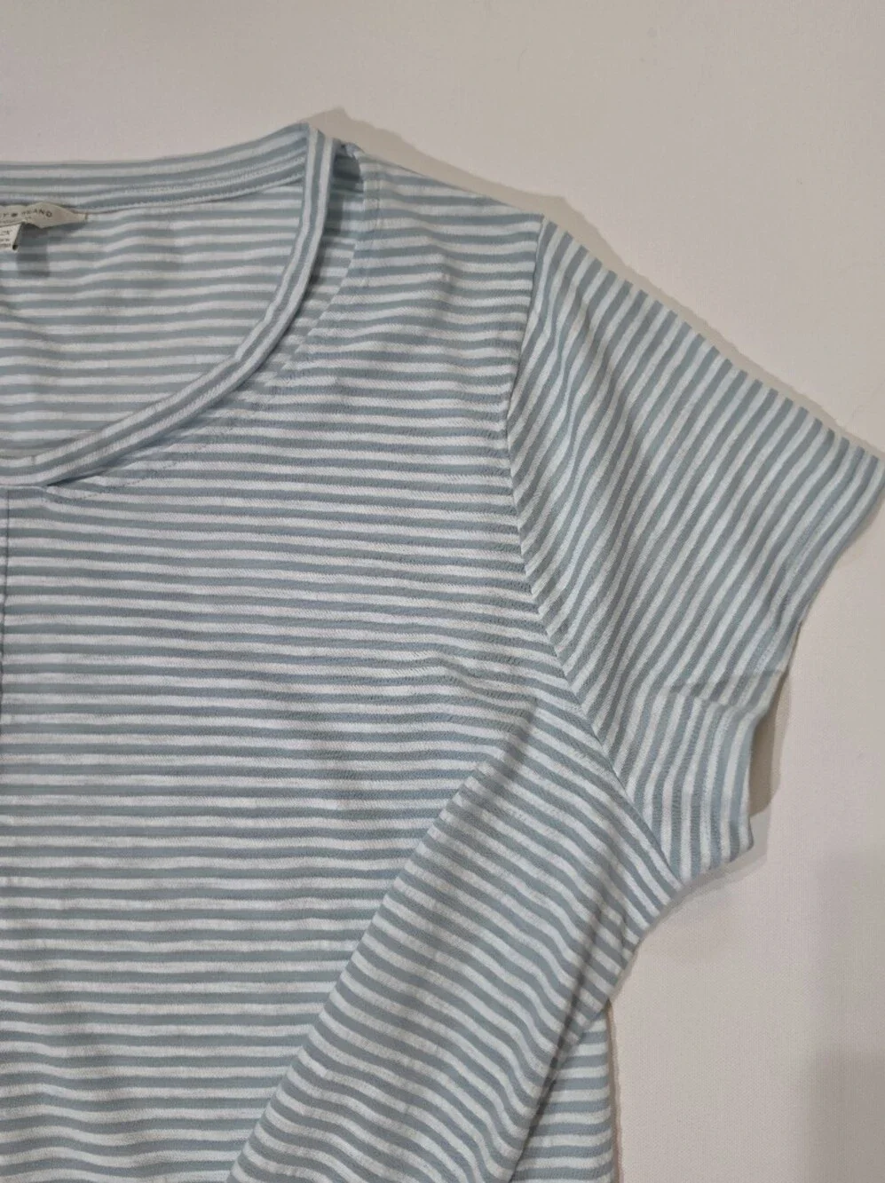 Lucky Brand Top Womens 2X Blue White Strip Front Tie Coastal Nautical Chic